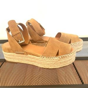 Franco Sarto Lexie Espadrille Ankle-strap Flatform Sandal, size 8